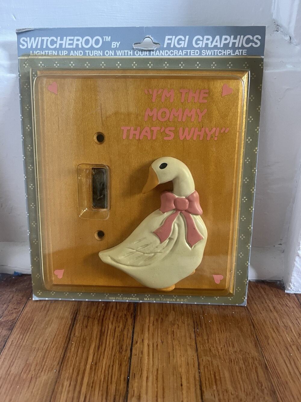 Vintage 1988 FIGI Graphics Switcheroo Goose Light Switch Plate NOS Sealed Mommy
